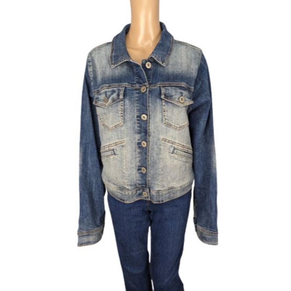 Torrid Medium Wash Crop Denim Jacket 2